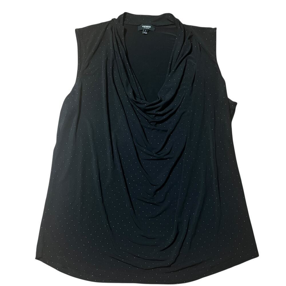 Premise Studio Black Cowl Neck Tops Size Large
